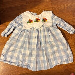 Busy Bee smocks santa / turkey interchangeable dress 2T GUC
